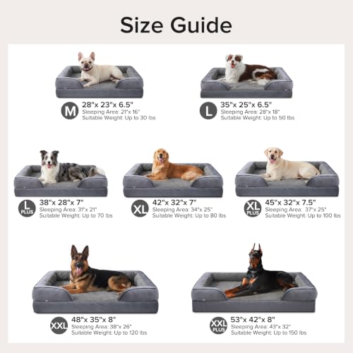 Orthopedic Large Dog Bed (L (35"x 25"x 6.5") / Dark Grey)