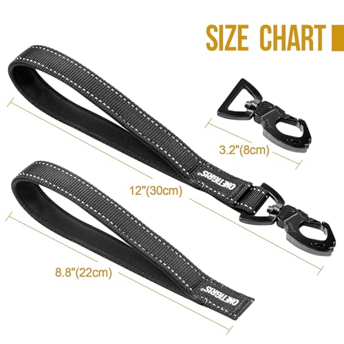 Bolt Short Traffic Dog Leash for Small Medium Large Dogs (S / Black)