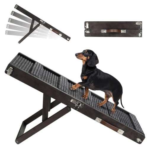 2026 Upgraded Small Dog Ramp for Couch Foldable (C-black / 80×30cm-for couch)