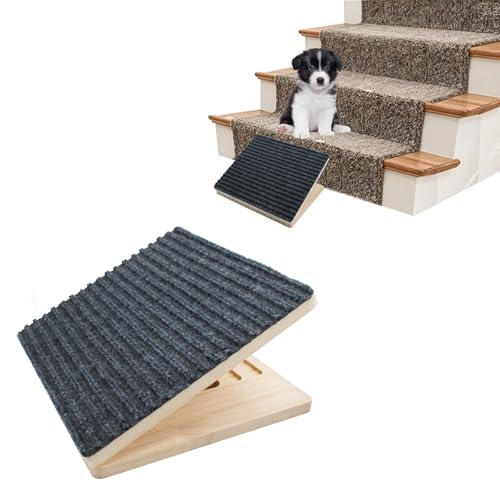 Dog Ramp for Stairs Adjustable Height & Foldable Wooden Pet Ramp (1 pack)