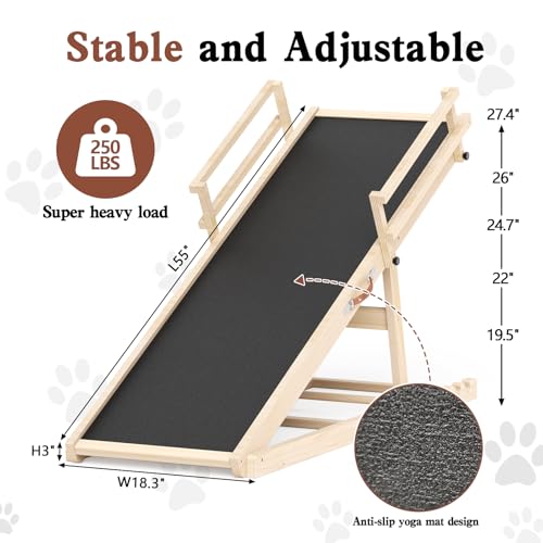 Dog Ramp for High Bed Couch (55"Lx 18.3"W x3"H)