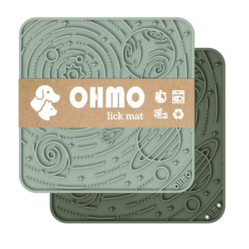 Large Lick Mat for Dogs&Cats (Camo Green&Light Green / 7.9"L x 7.9"W)