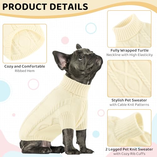 Small Dog Sweater for Small Dogs Girl (X-Small / White)