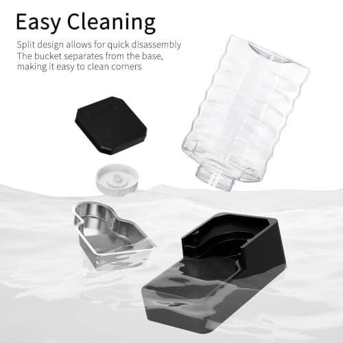 2.4Gallon Automatic Dog Water Dispenser (Black with Lid / 9L)