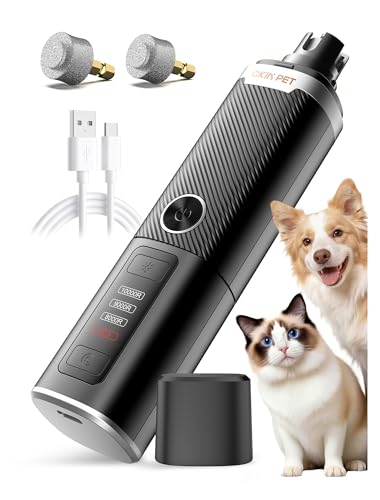 Dog Nail Grinder Whisper Quiet & Safe for Sensitive Dogs and Cats (Black)