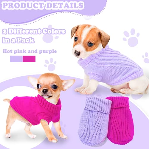 XS Dog Sweater 2 (X-Small / Rose+Purple)