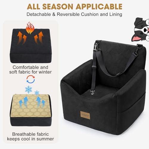 Dog Car Seats for Small Medium Dogs Under 35lbs (Black / Small/Medium)