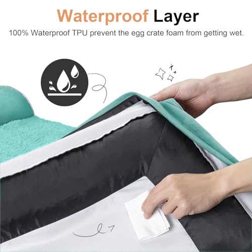 Orthopedic Dog Bed for Jumbo Dogs (Aqua Blue / 53.0"L x 42.0"W x 6.5"Th)