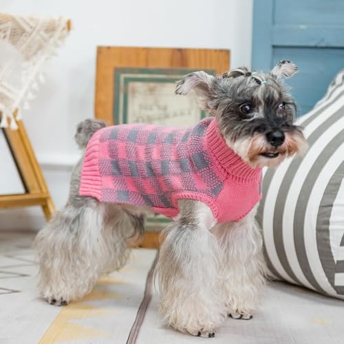 Dog Sweaters for Large Medium Small Dogs (S - Chest 16", Back 12" / Light Pink)
