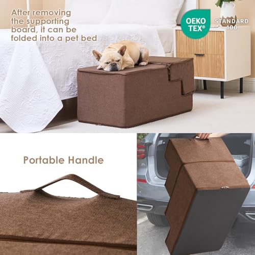 Dog Stairs for High Bed 22.5" H (Brown / Standard 15.7" x 30" x 22.5")