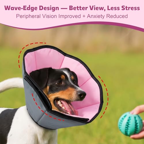 Soft Dog Cone Collar After Surgery (Pink / S(Neck:9.1"-10.7"/Depth:7.8"))