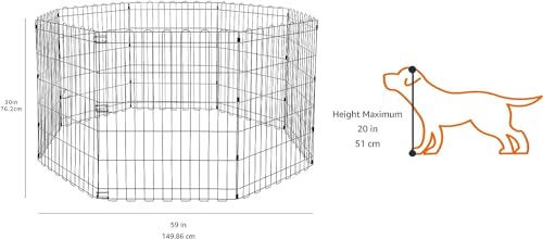 Foldable Octagonal Metal Exercise Dog Playpen (Without door)