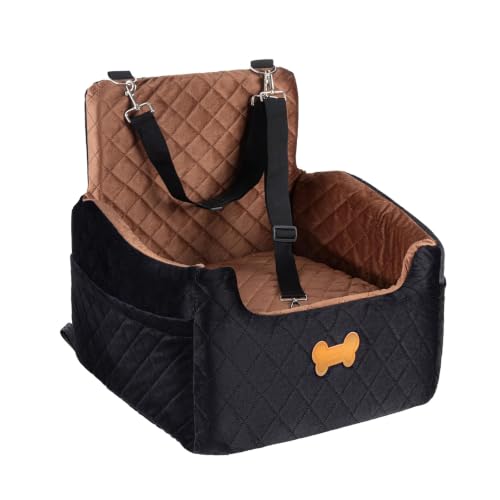 Dog Car Seat for Small Dogs (Brown/Black / Medium)