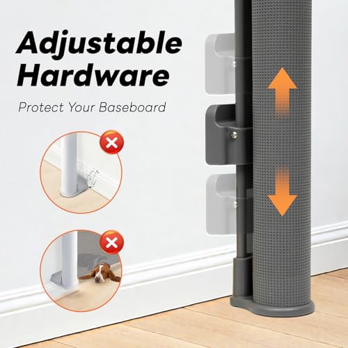 2 Pack) Retractable Baby Gates for Doorways, 55" Wide Mesh Dog Gate (Gray / 33'' Tall X 55'' Wide (2 Pack))