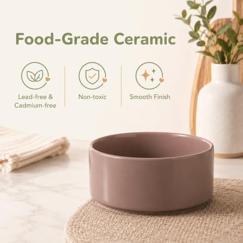 Ceramic Dog Bowls Elevated (Brown Coffee)