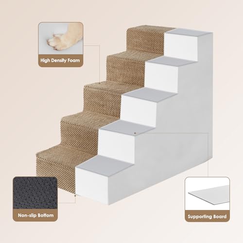 Dog Stairs for High Bed 22.5" H (Camel / Standard 15.7" x 30" x 22.5")