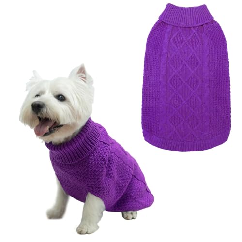 Turtleneck Dog Sweater (X-Small / Purple)