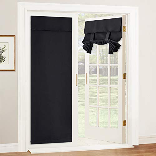 Blackout Curtain Privacy Window Drape for Living Room Bedroom Door (Black / 36"W x 69"L (Pack of 1))