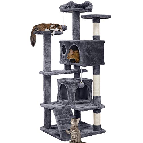 54in Cat Tree Tower (Dark Gray / 54in)