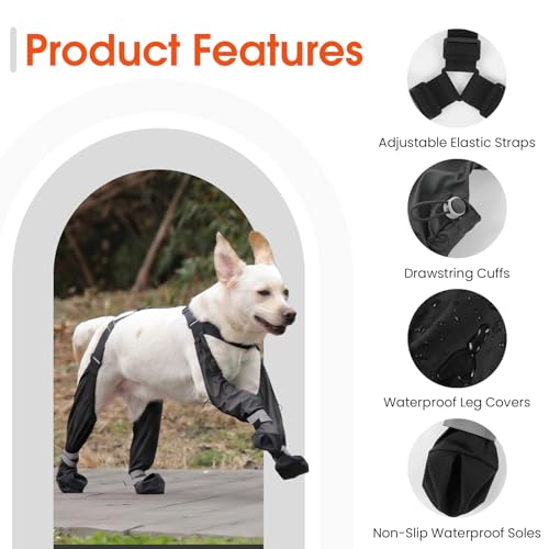 Waterproof Dog Suspender Boots Non (Black / S)