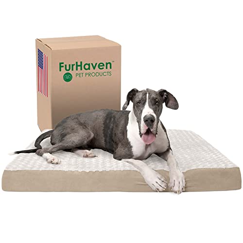 Orthopedic Dog Bed for Large Dogs w (Jumbo Plus / Minky Cream)