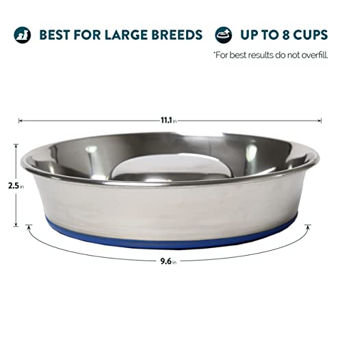 OurPet's DuraPet Slow Feed Stainless Steel Dog Bowl (Large (6 Cups))