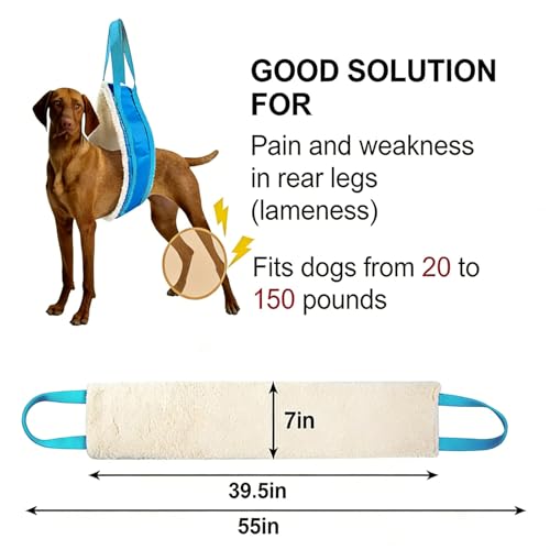 20 150lb Dog Sling for Large Dogs Hind Leg Support (Blue)
