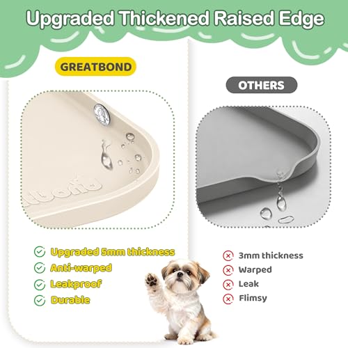 Waterproof Silicone Pet Feeding Mat (Beige)