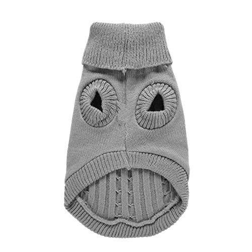 Dog Sweater Soft Warm Turtleneck Knitted Clothes for Small Medium Large Pet (Grey / XX-Large)