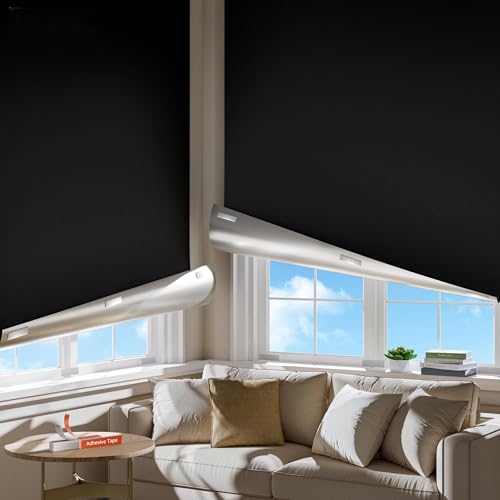 Portable Blackout Curtains for Bedroom 59" Wide x 84" Long 2 Pack (Black / 59"W x 84"L (Pack of 2))