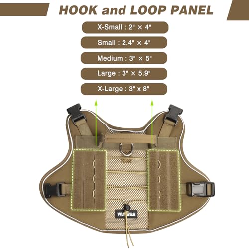 Service Dog in Training Mesh Harness with 10 Removale Pet Patches (Small / Brown)