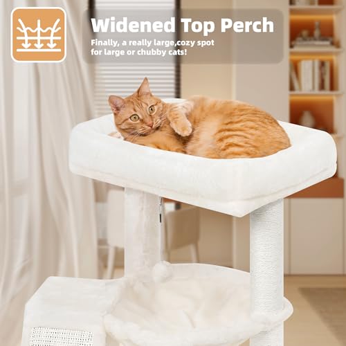 YOUPET Cat Tree with Cat Scratching Post for Indoor Cats (Beige / 25.59")