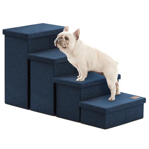 Dog Stairs for High Bed (Navy Blue / 37.4" X 17" X 21.3" H)