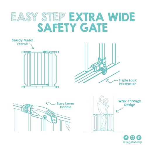 Safety 29" 49" Extra Wide Baby Gate (Black / 29-49"W x 30"H)
