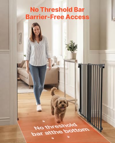 Pet Gate for Stairs (Black / 29-43" Wide x 36" Tall)
