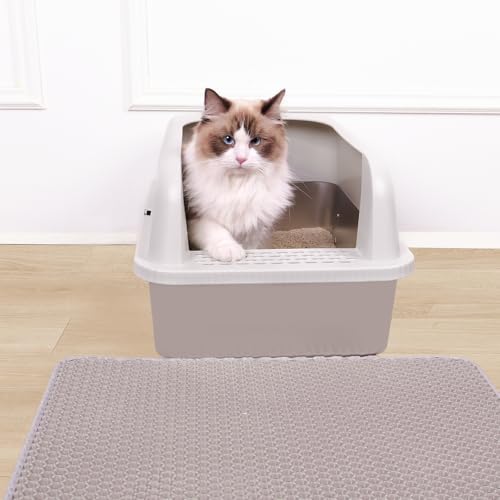 Stainless Steel Cat Litter Box with Lid (M)