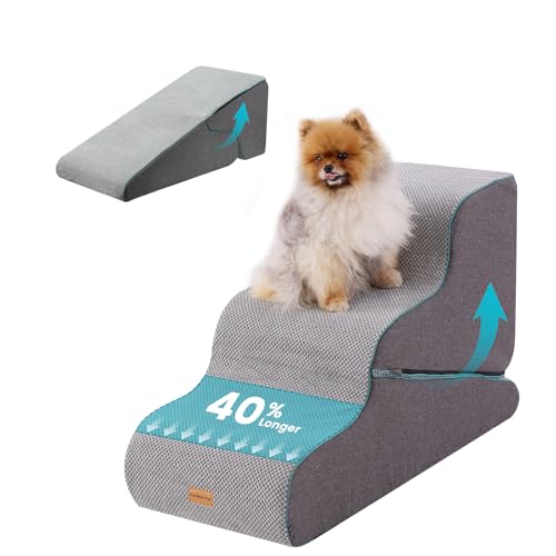 Dog Stairs for Small Dogs 22.4" H (Grey / Large 2 in 1 15.7"x34.25"x22.4")