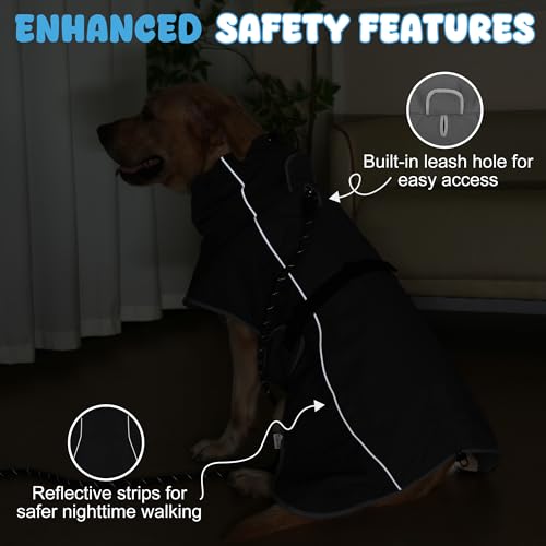 Dog Raincoat Waterproof Dog Coat with Polar Fleece Lining (Grey / Small)