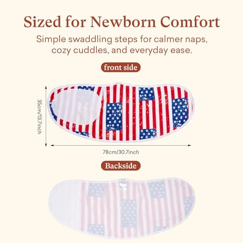 Adjustable Swaddle Wrap for Newborn (Stars Stripes / Small)
