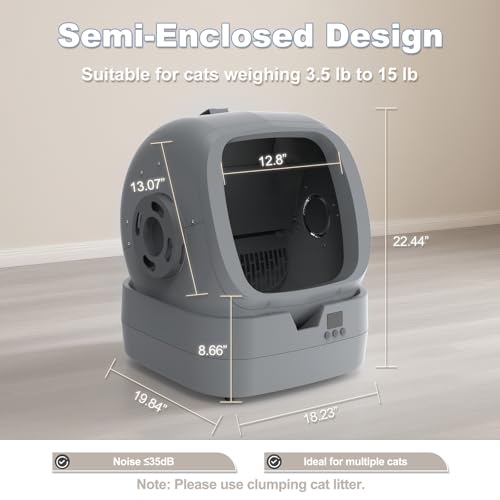 Automatic Cat Litter Box Self Cleaning (Grey)