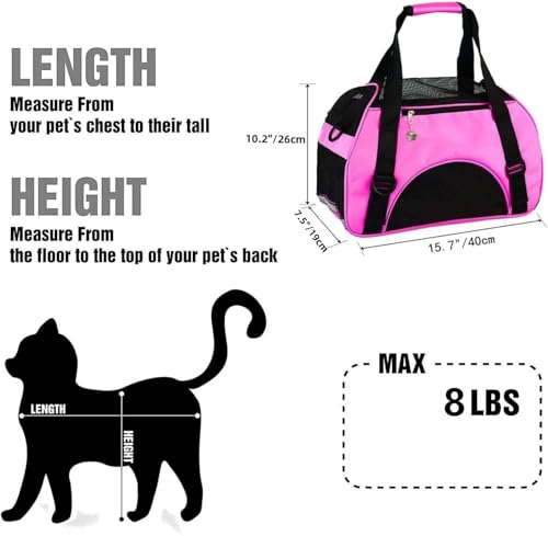 Cat Carrier Soft (Small-RoseRed)