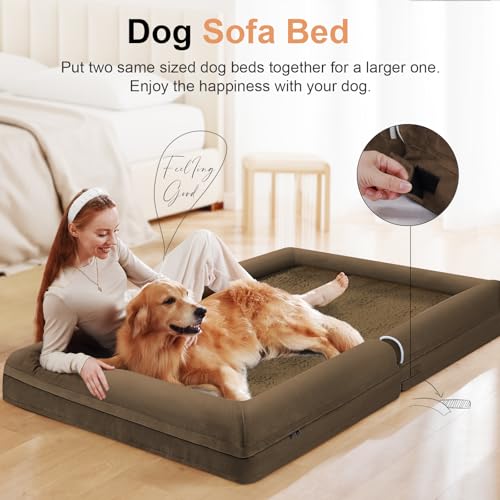 Orthopedic Dog Bed for X (Coffee / 40.0"L x 32.0"W x 6.5"Th)