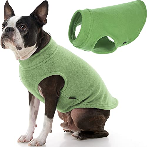 Stretch Fleece Vest Dog Sweater (Large Length (13.5") / Grass Green)