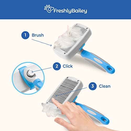 Self Cleaning Slicker Brush for Dogs and Cats (White / 1 Count (Pack of 1))