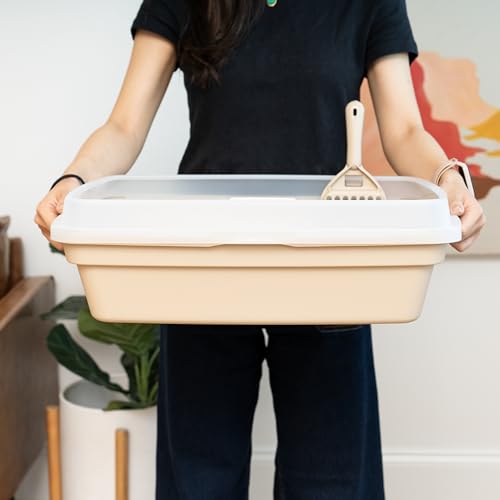 Large Cat Litter Box (Open Top / Beige)