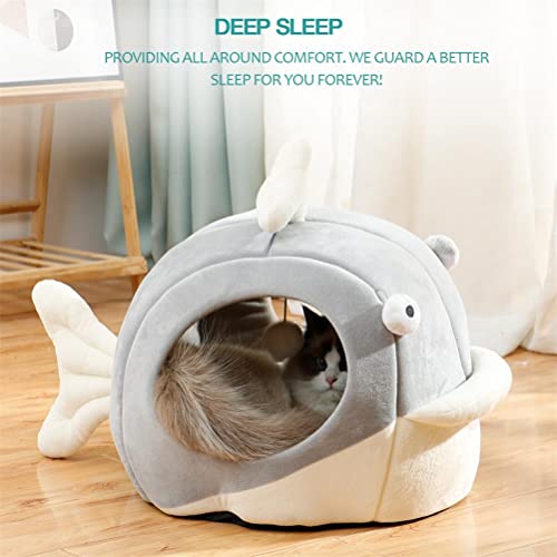 Cat Beds for Indoor Cats (Dolphin Gray / L)