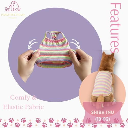 3 Pack Pet Cotton Sleeveless Top Striped Vest Top Soft Breathable Puppy Tank Top Cat Tee Dog Sleeves Top (Medium)