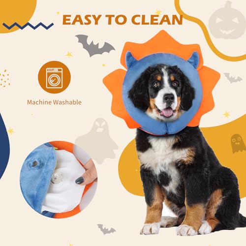 Inflatable Recovery Dog Collar (Blue Demon / Medium + (Neck:11''-13''))