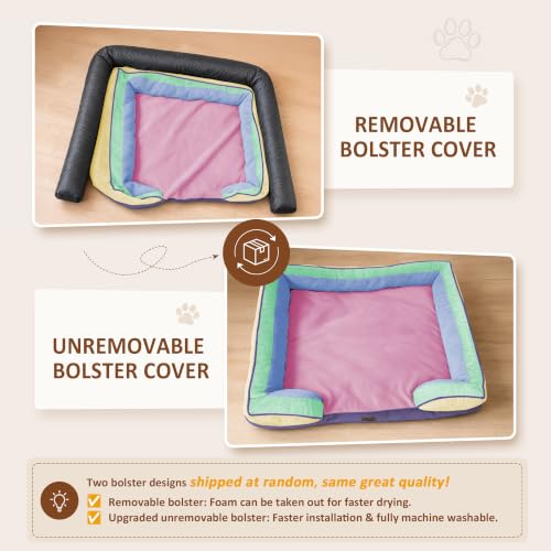 Orthopedic Dog Bed for Extra Large Dogs with Bolster (42.0"L x 30.0"W x 8.5"Th / Frosted Grape)