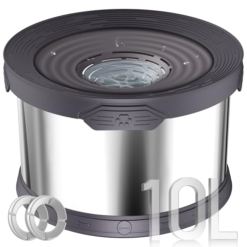 10L Dog Water Bowl No Spill Stainless Steel for Slow Drinking Grey (10L / Grey)
